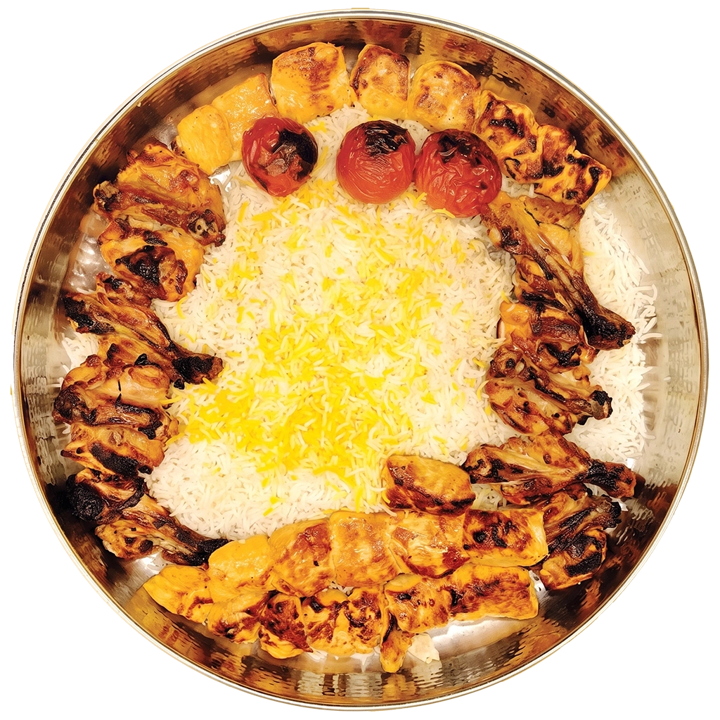 Golden Chicken Platter at MR KABAB Persian Restaurant in Tbilisi